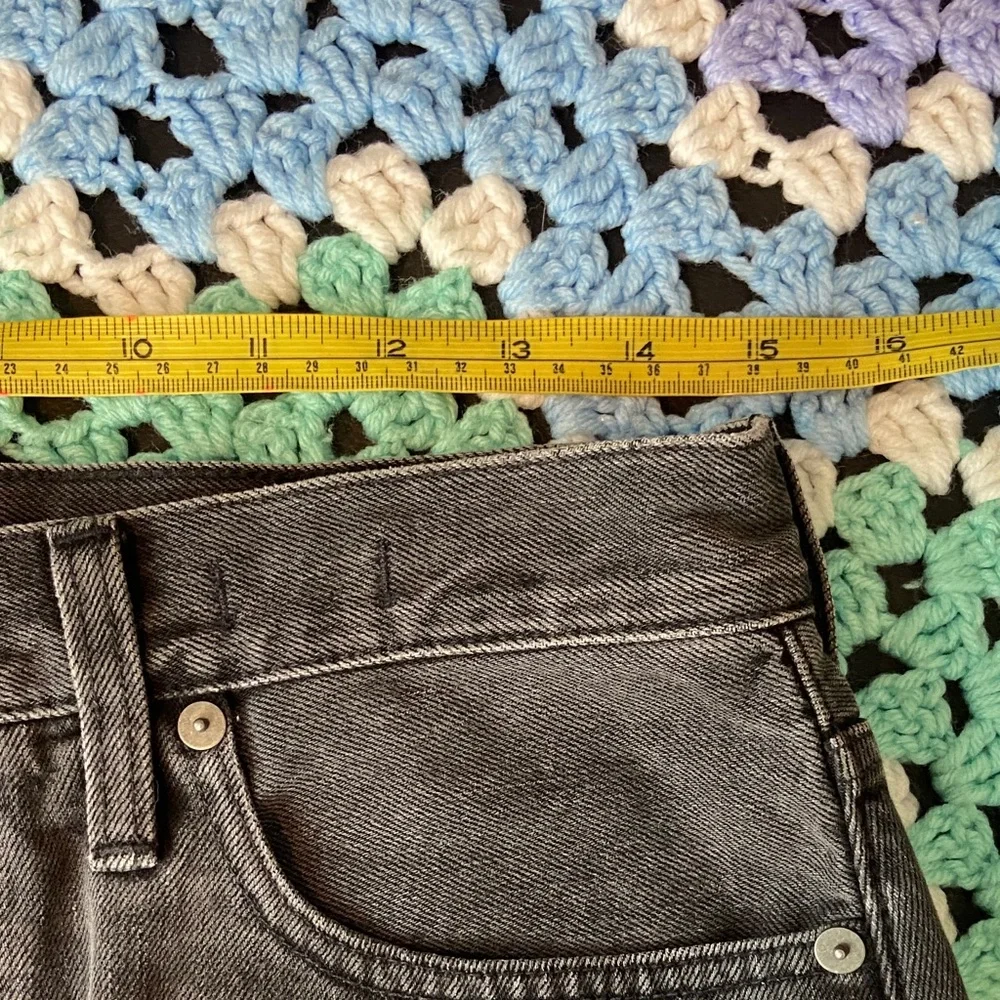 Madewell Grey A-Line Mini Jean Skirt Rigid Denim Size 28 - Picture 3 of 8